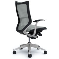 CP45CR FDH3 バロン チェア ハイバック 固定肘 背・座スタンダード シルバー×ブラック ライトグレー（直送品）