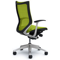 CP45CR FDH6 バロン チェア ハイバック 固定肘 背・座スタンダード シルバー×ブラック ライムグリーン（直送品）
