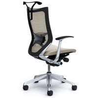 CP46BS FEF3 バロン チェア ハイバック ランバーサポートハンガー 固定肘 背スタンダード・座クッション ポリッシュ×ブラック ホワイト（直送品）