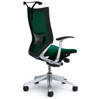 CP46BS FEF5 バロン チェア ハイバック ランバーサポートハンガー 固定肘 背スタンダード座クッション ポリッシュ×ブラック ダークグリーン（直送品）