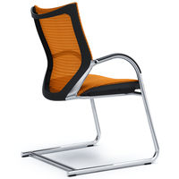 バロンゲストチェア 固定肘 背・座スタンダード クロームメッキ×ブラック オレンジ CP72AR FDH8（直送品）