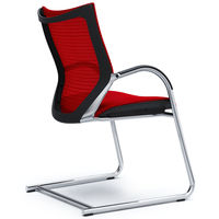 バロンゲストチェア 固定肘 背・座スタンダード クロームメッキ×ブラック レッド CP72AR FDH9（直送品）