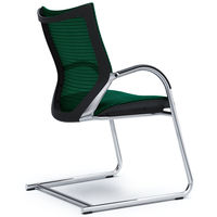 バロンゲストチェア 固定肘 背・座スタンダード クロームメッキ×ブラック ダークグリーン CP72AR FEH5（直送品）