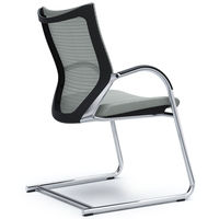 バロンゲストチェア 固定肘 背スタンダード・座クッション クロームメッキ×ブラック ライトグレー CP72BR FDF3（直送品）