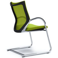 バロンゲストチェア 固定肘 背スタンダード・座クッション クロームメッキ×ブラック ライムグリーン CP72BR FDF6（直送品）