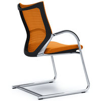 バロンゲストチェア 固定肘 背スタンダード・座クッション クロームメッキ×ブラック オレンジ CP72BR FDF8（直送品）