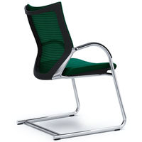バロンゲストチェア 固定肘 背スタンダード・座クッション クロームメッキ×ブラック ダークグリーン CP72BR FEF5（直送品）