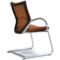 バロンゲストチェア 固定肘 背スタンダード・座クッション クロームメッキ×ブラック ブラウン CP72BR FEF8（直送品）