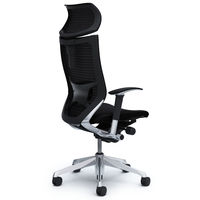 CP81BS FDF1 バロン チェア EXハイバック 可動ヘッドレスト 可動肘 背スタンダード・座クッション ポリッシュ×ブラック ブラック（直送品）