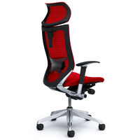CP81BS FDF9 バロン チェア EXハイバック 可動ヘッドレスト 可動肘 背スタンダード・座クッション ポリッシュ×ブラック レッド（直送品）