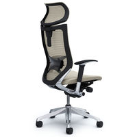 CP81BS FEF3 バロン チェア EXハイバック 可動ヘッドレスト 可動肘 背スタンダード・座クッション ポリッシュ×ブラック ホワイト（直送品）