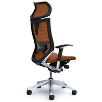 CP81BS FEF8 バロン チェア EXハイバック 可動ヘッドレスト 可動肘 背スタンダード・座クッション ポリッシュ×ブラック ブラウン（直送品）