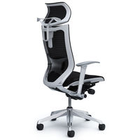CP82AZ FDH1 バロン チェア EXハイバック 可動ヘッドレスト 可動肘 背・座スタンダード ポリッシュ×ホワイト ブラック（直送品）