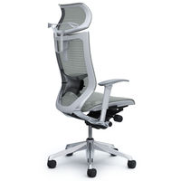 CP82AZ FDH3 バロン チェア EXハイバック 可動ヘッドレスト 可動肘 背・座スタンダード ポリッシュ×ホワイト ライトグレー（直送品）