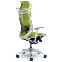 CP82AZ FDH6 バロン チェア EXハイバック 可動ヘッドレスト 可動肘 背・座スタンダード ポリッシュ×ホワイト ライムグリーン（直送品）