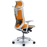 CP82AZ FDH8 バロン チェア EXハイバック 可動ヘッドレスト 可動肘 背・座スタンダード ポリッシュ×ホワイト オレンジ（直送品）