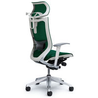 CP82AZ FEH5 バロン チェア EXハイバック 可動ヘッドレスト 可動肘 背・座スタンダード ポリッシュ×ホワイト ダークグリーン（直送品）
