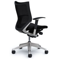 CP83DR FDF1 バロン チェア ローバック 可動肘 背スタンダード・座クッション シルバー×ブラック ブラック（直送品）