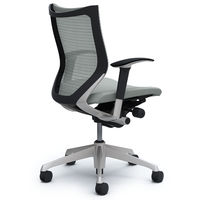 CP83DR FDF3 バロン チェア ローバック 可動肘 背スタンダード・座クッション シルバー×ブラック ライトグレー（直送品）