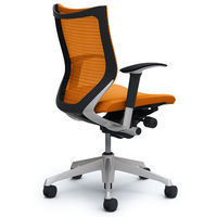 CP83DR FDF8 バロン チェア ローバック 可動肘 背スタンダード・座クッション シルバー×ブラック オレンジ（直送品）