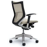 CP83DR FEF3 バロン チェア ローバック 可動肘 背スタンダード・座クッション シルバー×ブラック ホワイト（直送品）