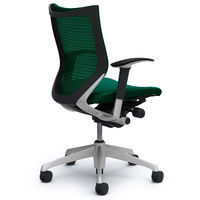 CP83DR FEF5 バロン チェア ローバック 可動肘 背スタンダード・座クッション シルバー×ブラック ダークグリーン（直送品）