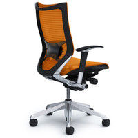 CP85AS FDH8 |オカムラ バロン チェア ハイバック ランバーサポート 可動肘 背・座スタンダード ポリッシュ×ブラック オレンジ 1脚（直送品）