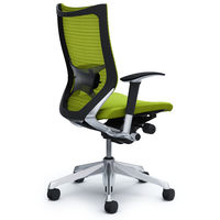 CP85BS FDF6 |オカムラ バロン ハイバック ランバーサポート 可動肘 背スタンダード・座クッション ポリッシュ×ブラック ライムグリーン （直送品）