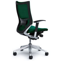 CP85BS FEF5 |オカムラ バロン ハイバック ランバーサポート 可動肘 背スタンダード・座クッション ポリッシュ×ブラック ダークグリーン （直送品）