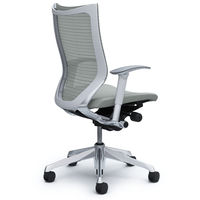 CP85BW FDF3 |オカムラ バロン チェア ハイバック 可動肘 背スタンダード・座クッション ポリッシュ×ホワイト ライトグレー 1脚（直送品）