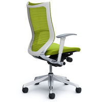 CP85BW FDF6 |オカムラ バロン チェア ハイバック 可動肘 背スタンダード・座クッション ポリッシュ×ホワイト ライムグリーン 1脚（直送品）
