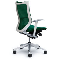 CP85BW FEF5 |オカムラ バロン チェア ハイバック 可動肘 背スタンダード・座クッション ポリッシュ×ホワイト ダークグリーン 1脚（直送品）