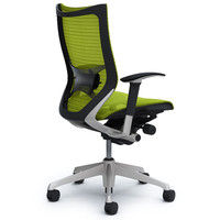 CP85CS FDH6 |オカムラ バロン チェア ハイバック ランバーサポート 可動肘 背・座スタンダード シルバー×ブラック ライムグリーン 1脚（直送品）