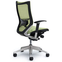 CP85CS FEH6 |オカムラ バロン チェア ハイバック ランバーサポート 可動肘 背・座スタンダード シルバー×ブラック ピスタチオグリーン （直送品）