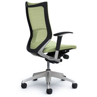 CP85DR FEF6 |オカムラ バロン チェア ハイバック 可動肘 背スタンダード・座クッション シルバー×ブラック ピスタチオグリーン 1脚（直送品）