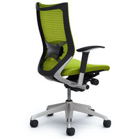 CP85DS FDF6 |オカムラ バロン チェア ハイバック ランバーサポート 可動肘 背スタンダード・座クッション シルバー×ブラック ライムグ （直送品）