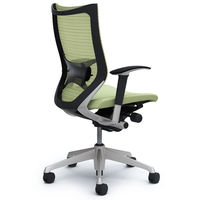 CP85DS FEF6 |オカムラ バロン ハイバック ランバーサポート 可動肘 背スタンダード・座クッション シルバー×ブラック ピスタチオグリー （直送品）