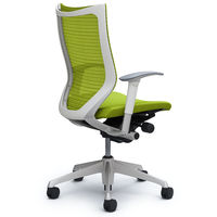 CP85DW FDF6 |オカムラ バロン チェア ハイバック 可動肘 背スタンダード・座クッション シルバー×ホワイト ライムグリーン 1脚（直送品）