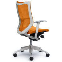 CP85DW FDF8 |オカムラ バロン チェア ハイバック 可動肘 背スタンダード・座クッション シルバー×ホワイト オレンジ 1脚（直送品）