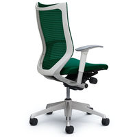 CP85DW FEF5 |オカムラ バロン チェア ハイバック 可動肘 背スタンダード・座クッション シルバー×ホワイト ダークグリーン 1脚（直送品）