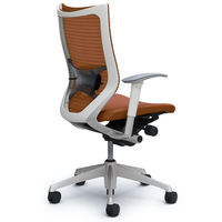 CP85DZ FEF8 |オカムラ バロン チェア ハイバック ランバーサポート 可動肘 背スタンダード・座クッション シルバー×ホワイト ブラウン （直送品）
