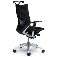 CP86AS FDH1 |オカムラ バロン チェア ハイバック ランバーサポートハンガー 可動肘 背・座スタンダード ポリッシュ×ブラック ブラック （直送品）