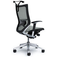 CP86AS FDH3 |オカムラ バロン チェア ハイバック ランバーサポートハンガー 可動肘 背・座スタンダード ポリッシュ×ブラック ライトグ （直送品）