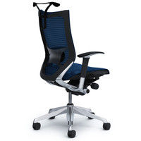 CP86AS FEH4 |オカムラ バロン ハイバック ランバーサポートハンガー 可動肘 背・座スタンダード ポリッシュ×ブラック ミディアムブルー （直送品）