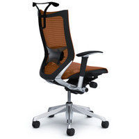 CP86AS FEH8 |オカムラ バロン チェア ハイバック ランバーサポートハンガー 可動肘 背・座スタンダード ポリッシュ×ブラック ブラウン （直送品）