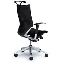 CP86BR FDF1 |オカムラ バロン チェア ハイバック ハンガー 可動肘 背スタンダード・座クッション ポリッシュ×ブラック ブラック 1脚（直送品）