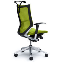 CP86BR FDF6 |オカムラ バロン チェア ハイバック ハンガー 可動肘 背スタンダード・座クッション ポリッシュ×ブラック ライムグリーン （直送品）