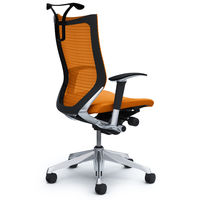 CP86BR FDF8 |オカムラ バロン チェア ハイバック ハンガー 可動肘 背スタンダード・座クッション ポリッシュ×ブラック オレンジ 1脚（直送品）