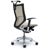 CP86BR FEF3 |オカムラ バロン チェア ハイバック ハンガー 可動肘 背スタンダード・座クッション ポリッシュ×ブラック ホワイト 1脚（直送品）