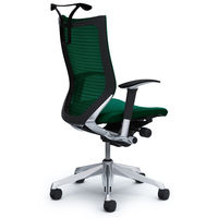 CP86BR FEF5 |オカムラ バロン チェア ハイバック ハンガー 可動肘 背スタンダード・座クッション ポリッシュ×ブラック ダークグリーン （直送品）